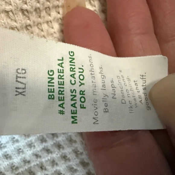 ARIE Lumber Jane Cream Waffle Knit Jacket. PTP 43 - Picture 7 of 8